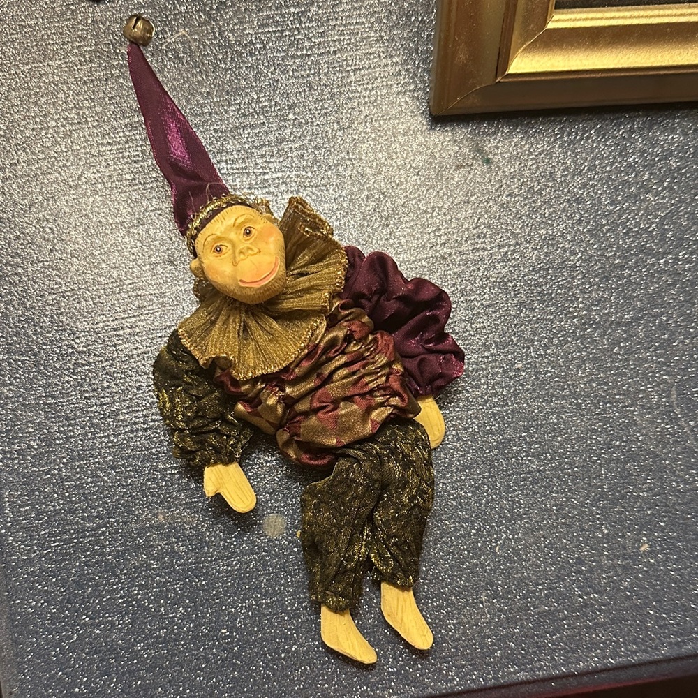 Whimsical Jester Monkey Figurine ornament
